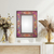 Reverse-painted glass wall mirror, 'Floral Medallions in Purple' - Floral Reverse-Painted Glass Wall Mirror in Purple from Peru thumbail