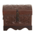 Leather and wood decorative box, 'Avian Enchantment' - Brown Bird Pattern Leather and Wood Decorative Box from Peru (image 2c) thumbail