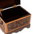 Leather and wood decorative box, 'Colorful Chest' - Colorful Leather and Wood Decorative Box from Peru