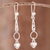 Sterling silver dangle earrings, 'Rain of Hearts' - Heart Motif Sterling Silver Dangle Earrings from Peru thumbail