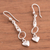 Sterling silver dangle earrings, 'Rain of Hearts' - Heart Motif Sterling Silver Dangle Earrings from Peru (image 2b) thumbail