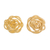 Vergoldete Knopfohrringe aus Sterlingsilber - Knopfohrringe aus 18 Karat vergoldetem Sterlingsilber mit Seilmuster