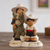 Keramikfigur - Handbemalte Keramikfigur einer Andenfamilie aus Peru