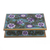 Reverse-painted glass decorative box, 'Margarita Bliss in Blue' - Purple and Blue Reverse-Painted Glass Decorative Box (image 2c) thumbail