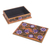 Reverse-painted glass decorative box, 'Margarita Bliss in Orange' - Purple and Orange Reverse-Painted Glass Decorative Box (image 2e) thumbail