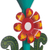 Recycled metal candleholder, 'Margarita Rose' - Recycled Metal Flower Candle Holder in Aqua from Peru