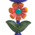 Recycled metal candleholder, 'Highland Flower' - Floral Recycled Metal Candle Holder in Blue from Peru