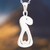 Collar colgante de plata esterlina - Collar con colgante de alpaca en plata esterlina con patrón de corazón