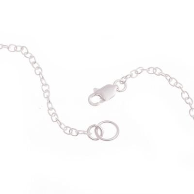 Halskette mit Anhänger aus Sterlingsilber - Sterlingsilber-Alpaka-Anhänger-Halskette mit Herzmuster