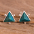 Chrysocolla stud earrings, 'Green Pyramids' - Chrysocolla Pyramid Stud Earrings from Peru