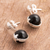 Onyx drop earrings, 'Starry Galaxy' - Star Motif Black Onyx Drop Earrings from Peru