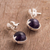 Amethyst drop earrings, 'Starry Galaxy' - Star Motif Purple Amethyst Drop Earrings from Peru