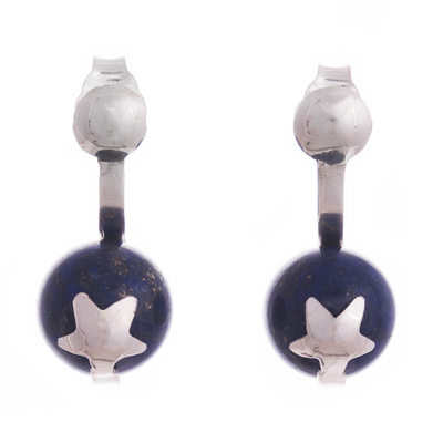 Star Motif Lapis Lazuli Drop Earrings from Peru