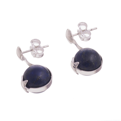 Lapis lazuli drop earrings, 'Starry Galaxy' - Star Motif Lapis Lazuli Drop Earrings from Peru