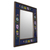 Reverse-painted glass wall mirror, 'Sweet Floral Ocean' - Blue Floral Reverse-Painted Glass Wall Mirror from Peru