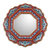 Reverse-painted glass wall mirror, 'Afternoon Star' - Blue and Red Reverse-Painted Glass Wall Mirror from Peru (image 2a) thumbail