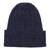 100% alpaca hat, 'Indigo Braid Cascade' - Cable-Knit 100% Alpaca Hat in Indigo from Peru