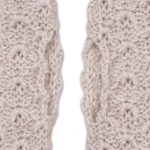100% baby alpaca fingerless mitts, 'Gossamer Champagne' - Patterned 100% Baby Alpaca Fingerless Mitts in Ivory