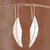 Pendientes colgantes de plata de ley - Aretes colgantes de plata esterlina en forma de hoja de Perú
