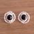 Obsidian stud earrings, 'Cuzco Aura' - Modern Obsidian Stud Earrings from Peru (image 2) thumbail