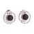 Obsidian stud earrings, 'Cuzco Aura' - Modern Obsidian Stud Earrings from Peru thumbail