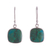 Chrysocolla dangle earrings, 'Window' - Square Chrysocolla Dangle Earrings from Peru thumbail