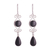 Obsidian dangle earrings, 'Vintage Drops' - Swirl Pattern Obsidian Dangle Earrings from Peru thumbail