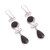 Obsidian dangle earrings, 'Vintage Drops' - Swirl Pattern Obsidian Dangle Earrings from Peru (image 2c) thumbail