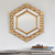 Wood wall mirror, 'Majestic Hex' - Hexagonal Bronze Leaf Wood Wall Mirror from Peru (image 2) thumbail