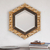 Wood wall mirror, 'Sublime Hex' - Peruvian Bronze Leaf Wood Wall Mirror in a Hexagon Shape (image 2) thumbail