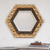 Wood wall mirror, 'Sublime Hex' - Peruvian Bronze Leaf Wood Wall Mirror in a Hexagon Shape (image 2b) thumbail
