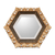 Wood wall mirror, 'Sublime Hex' - Peruvian Bronze Leaf Wood Wall Mirror in a Hexagon Shape (image 2c) thumbail