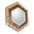 Wood wall mirror, 'Sublime Hex' - Peruvian Bronze Leaf Wood Wall Mirror in a Hexagon Shape (image 2d) thumbail