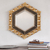 Wood wall mirror, 'Sophisticated Hex' - Hexagonal Bronze and Silver Gilded Wood Wall Mirror (image 2) thumbail