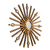 Wood wall accent mirror, 'Andean Sun' - Sun-Shaped Bronze Gilded Wood Wall Mirror Accent (image 2b) thumbail