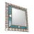 Silver gilded wood wall mirror, 'Colonial Trance' - Square Silver Gilded Wood Wall Mirror from Peru (image 2e) thumbail