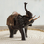 Wood and leather sculpture, 'Elephant Saddle' - Cedar Wood Elephant Sculpture with a Leather Saddle (image 2b) thumbail