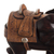 Wood and leather sculpture, 'Elephant Saddle' - Cedar Wood Elephant Sculpture with a Leather Saddle (image 2e) thumbail