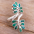 Chrysocolla cocktail ring, 'Sprigs of Bliss' - Chrysocolla and Sterling Silver Ring with Leaf Motif (image 2b) thumbail