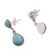 Amazonite dangle earrings, 'Sky Forms' - Circular and Teardrop Amazonite Dangle Earrings from Peru (image 2c) thumbail