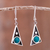Chrysocolla dangle earrings, 'Geometric Movement' - Triangular Chrysocolla Dangle Earrings from Peru