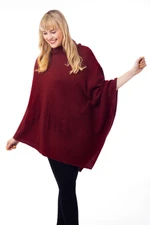 Alpaca blend hooded poncho, 'Adventurous Style in Crimson' - Knit Alpaca Blend Hooded Poncho in Crimson from Peru