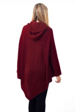 Alpaca blend hooded poncho, 'Adventurous Style in Crimson' - Knit Alpaca Blend Hooded Poncho in Crimson from Peru