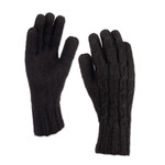 100% alpaca gloves, 'Winter Delight in Black' - 100% Alpaca Knit Gloves in Black from Peru