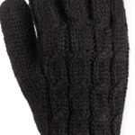 100% alpaca gloves, 'Winter Delight in Black' - 100% Alpaca Knit Gloves in Black from Peru