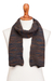 100% alpaca scarf, 'Warm Waves' - Azure and Sunrise 100% Alpaca Wrap Scarf from Peru (image 2a) thumbail
