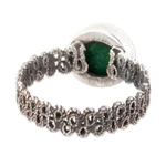 Chrysocolla filigree cocktail ring, 'Andean Power' - Chrysocolla Cocktail Ring with a Filigree Band from Peru