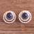 Sodalite button earrings, 'Blue Vibrations' - Sodalite and Sterling Silver Button Earrings from Peru (image 2) thumbail