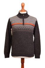 Men's 100% alpaca pullover, 'Winter Traveler' - Men's Grey 100% Alpaca Pullover from Peru