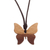 Halskette mit Holzanhänger - Halskette mit hellbraunem Schmetterlingsanhänger aus Holz aus Peru